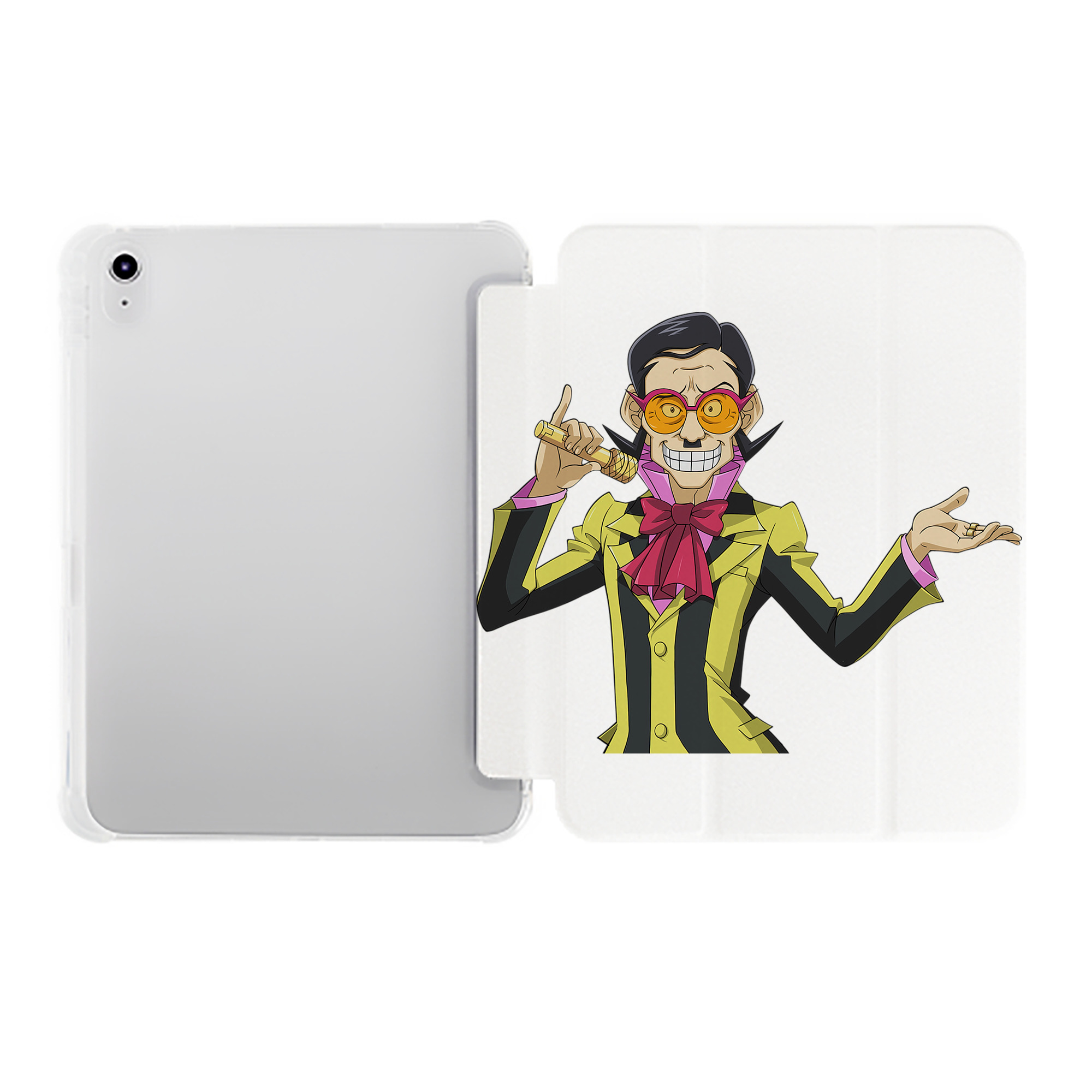 （画像用） 遊☆戯☆王 Yu-Gi-Oh! IPad ケース ペン収納付き 三つ折りスタンド PUレザー×シリコン 対応機種9.5/10.5/10.9インチ
